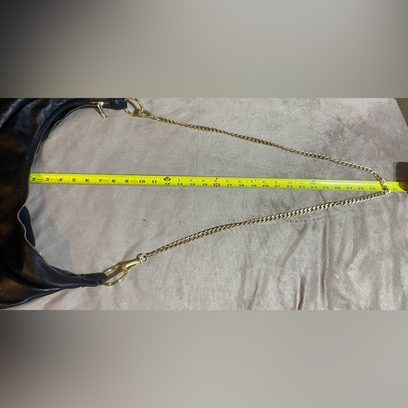 CUIR VERITABLE ITALIAN 
Elegant Black Leather Hobo Shoulder Bag - Picture 15 of 15